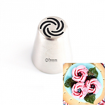 Насадка Бутон Малазийской Розы №17 пять лепестков | L размер (Russian Flower Bud Nozzle #17 Garden Rose | L size | by Tulip Workshop)