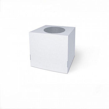 Коробка для торта 30•30•30 см с окном Белая (крышка+дно) | упак. 5-25 шт (мкгфр)