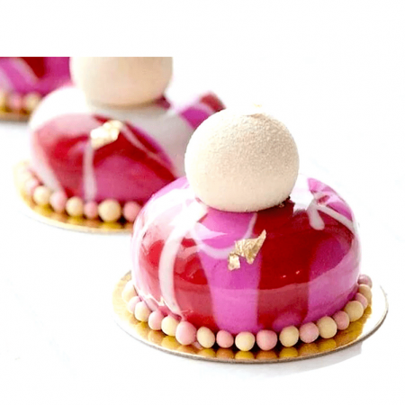 Подложка для пирожных Золото/Жемчуг 2х сторон. 0.8 мм, Ø 100 мм