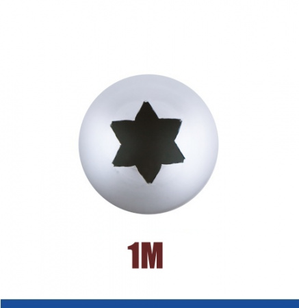 Кондитерская насадка 1M Tulip™ полузакрытая звезда, 6 лучей, Ø 7-13 мм, Korea Кондитерская насадка 1M Tulip™ полузакрытая звезда, 6 лучей, Ø 7-13 мм, Korea