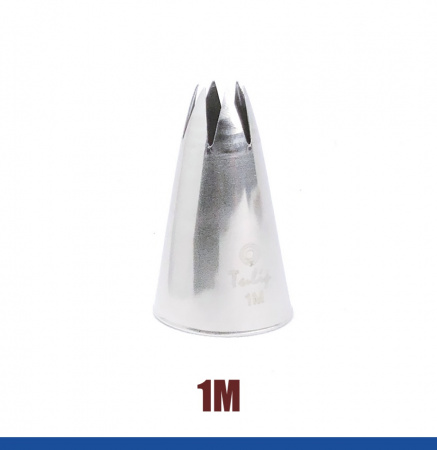 Кондитерская насадка 1M Tulip™ полузакрытая звезда, 6 лучей, Ø 7-13 мм, Korea Кондитерская насадка 1M Tulip™ полузакрытая звезда, 6 лучей, Ø 7-13 мм, Korea
