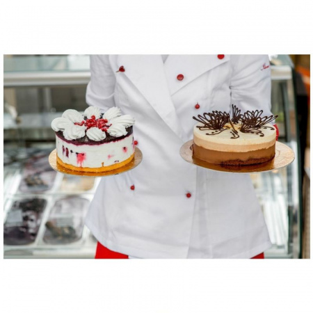 Подложка для торта усиленная Золото/Жемчуг 2х сторон. 3.2 мм, Ø 160 мм