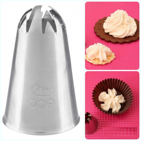 Кондитерская насадка закрытая звезда (разные лучи) №509, 510 Ateco | средний размер Кондитерская насадка закрытая звезда (разные лучи) №509, 510 Ateco | средний размер