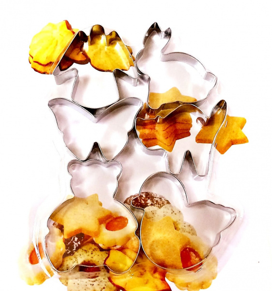 Вырубка стальная Звери и Птицы 3-7 см | Набор 6 фигур