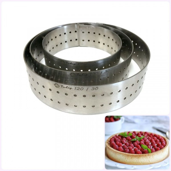 Формы для выпечки нерж.сталь перфорир. | Кольца (высота 3 см, Ø 8-30 см)