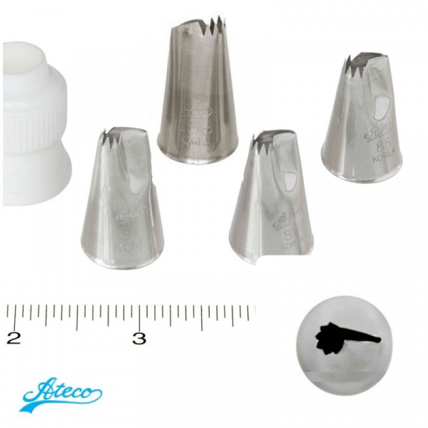 Кондитерская насадка лепесток рюшевый прямой №86, 87, 88, 168 и 158 Ateco