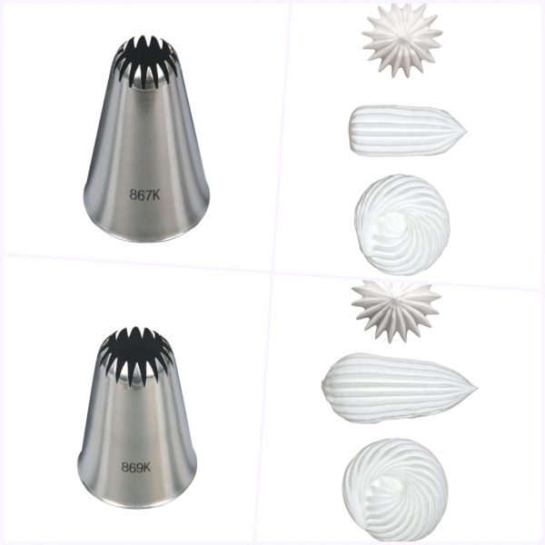 Кондитерская насадка полузакрытая звезда №867K, 869К (французская трубочка) Tulip™
