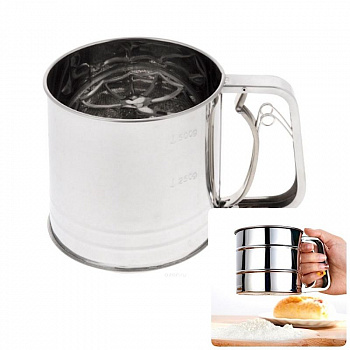 Кружка-сито метал. для муки 0.5 кг